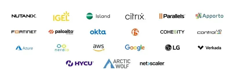 a grid of 21 different partner logos
