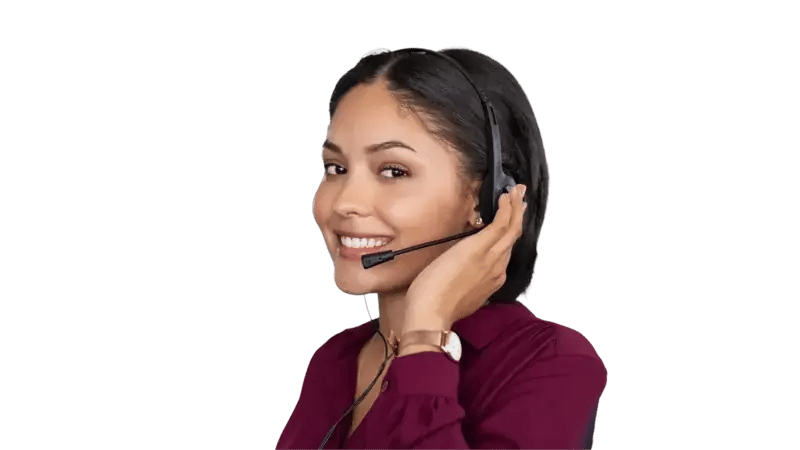 Professional individual smiling with a headset on